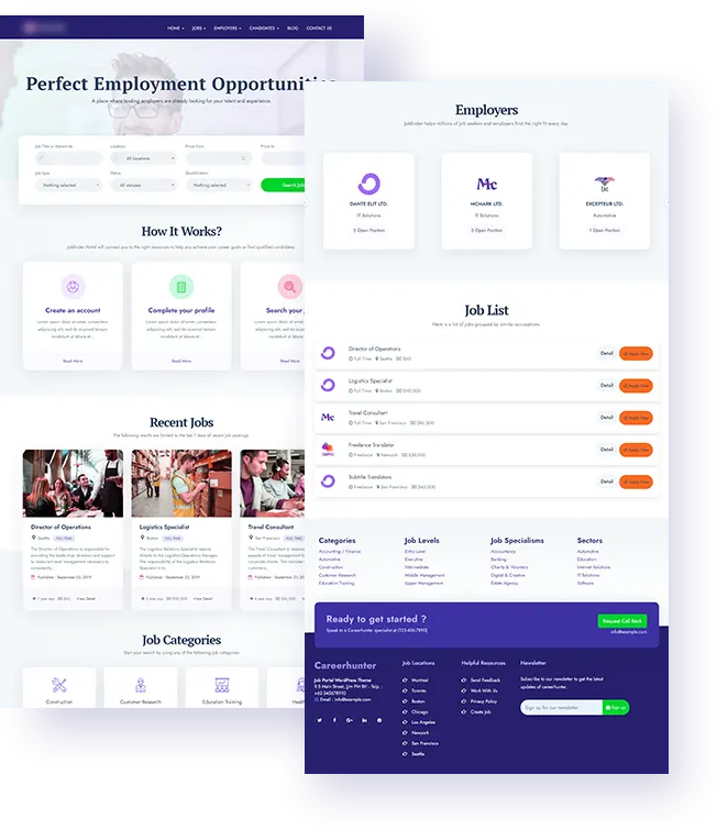 job portal mobile app inner pages